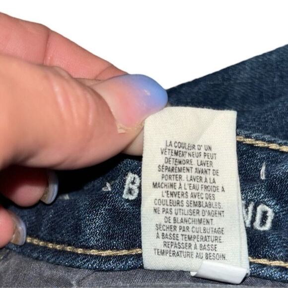 American Eagle Distressed Boyfriend Jeans Sz 2 Blue Denim Mid Rise Stretch - Picture 5 of 5